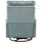 Fauteuil inclinable pivotant à 270° beige avec ports USB, base basculante, poche latérale et lampe tactile pour salon ou chambre