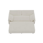 Canapé-lit gigogne 3-en-1 en velours beige 63,8 avec rangement latéral pour le salon