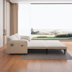 Canapé-lit gigogne 3-en-1 en velours beige 63,8 avec rangement latéral pour le salon