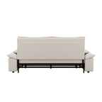 Canapé-lit gigogne 3 en 1 en velours beige 70.1 avec 2 coussins moelleux pour le salon