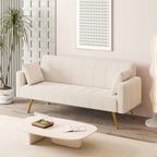 Canapé-lit double pliable multifonctionnel beige 73,6 avec pieds en métal et oreiller pour salon
