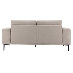 Canapé 2 places en tissu beige moderne de 74,8 pouces avec pieds en fer et coussins confortables