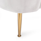 Canapé 3 places en velours beige 76,25 avec coutures en canal et pieds en métal pour le salon