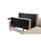 Canapé-lit sectionnel en L rembourré beige de 79,5 po avec méridienne, lit gigogne et coussins moelleux