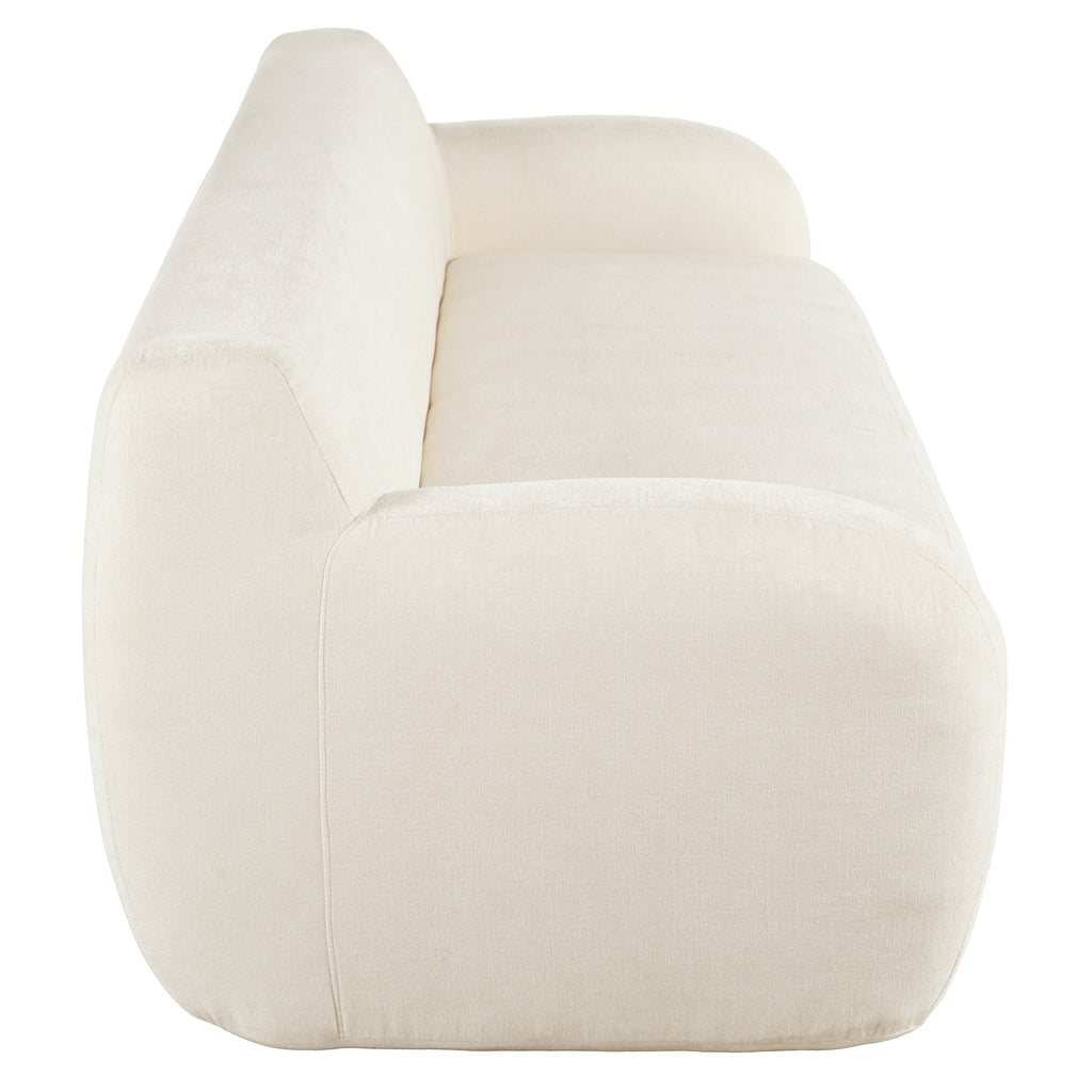 Canapé 3 places beige minimaliste à compression 81,5 avec larges assises et rembourrage en mousse haute densité pour salons