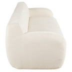 Canapé 3 places beige minimaliste à compression 81,5 avec larges assises et rembourrage en mousse haute densité pour salons