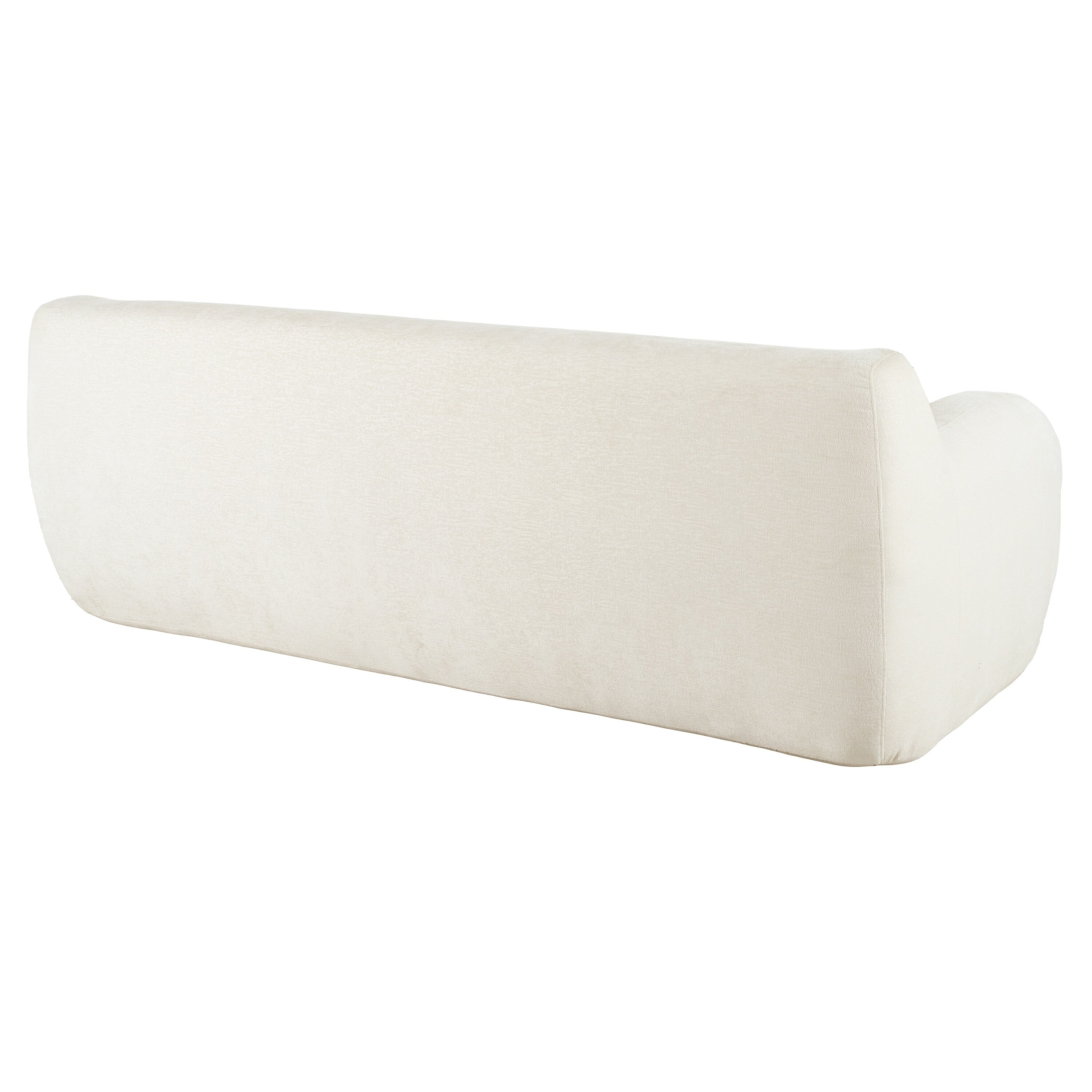 Canapé 3 places beige minimaliste à compression 81,5 avec larges assises et rembourrage en mousse haute densité pour salons