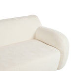 Canapé 3 places beige minimaliste à compression 81,5 avec larges assises et rembourrage en mousse haute densité pour salons