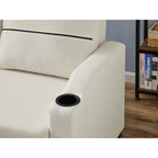 Canapé 3 places en tissu beige 81.9 avec méridienne de rangement, cadre en bois confortable