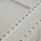 Canapé-lit convertible 3 places beige en microfibre de 88 po avec méridienne de rangement et fonction coulissante