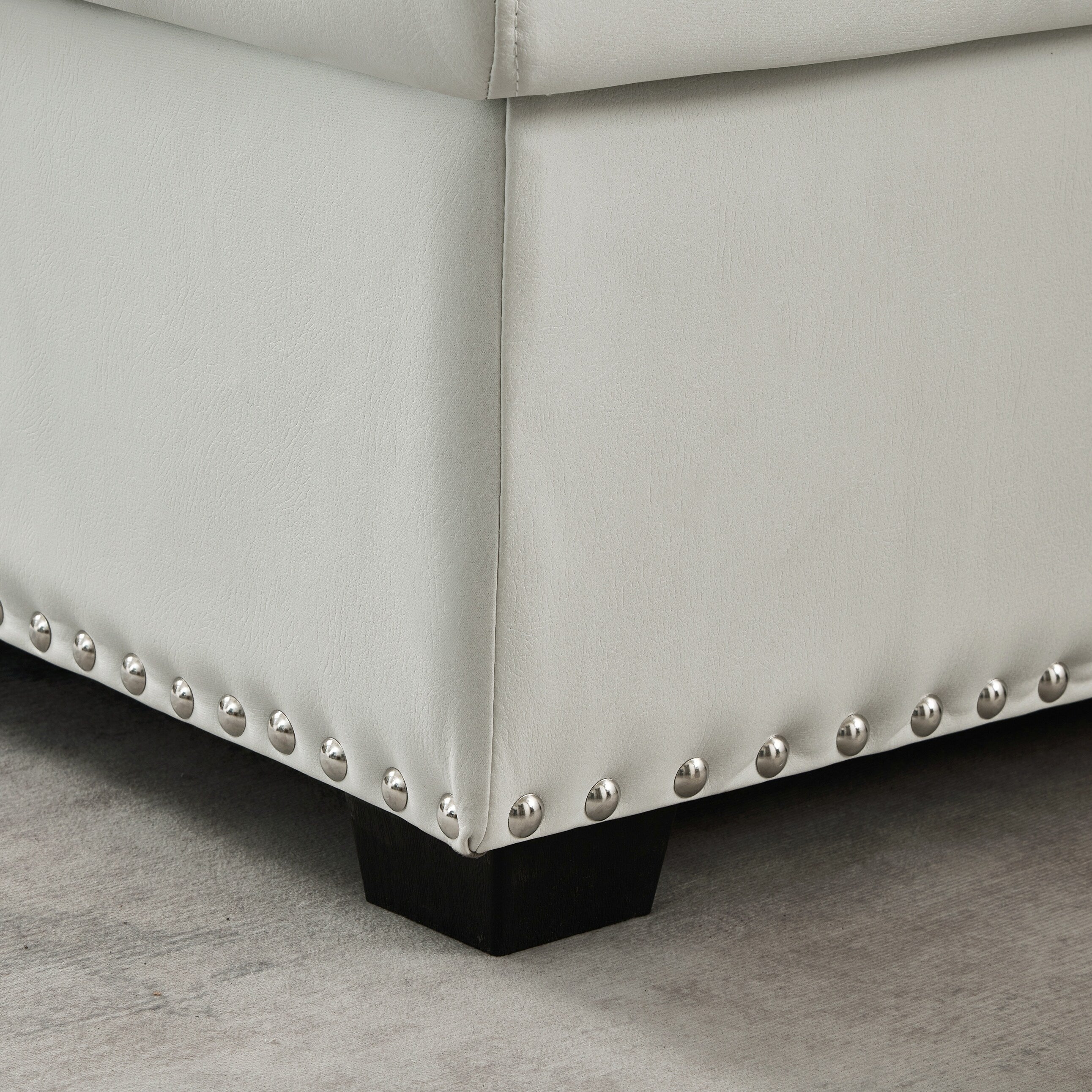 Canapé-lit convertible beige en microfibre de 88 po avec méridienne de rangement