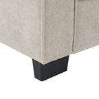 Canapé modulable 5 places en L en velours beige 89 avec coussins doubles, structure robuste en bois et fer