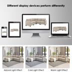 Canapé sectionnel 5 places en velours beige de 89 po avec coussins doubles, structure en fer et bois pour plus de stabilité