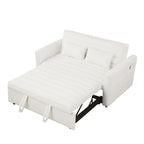 Canapé-lit convertible en tissu bouclé beige