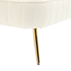 Canapé causeuse beige bouclé avec cadre en métal