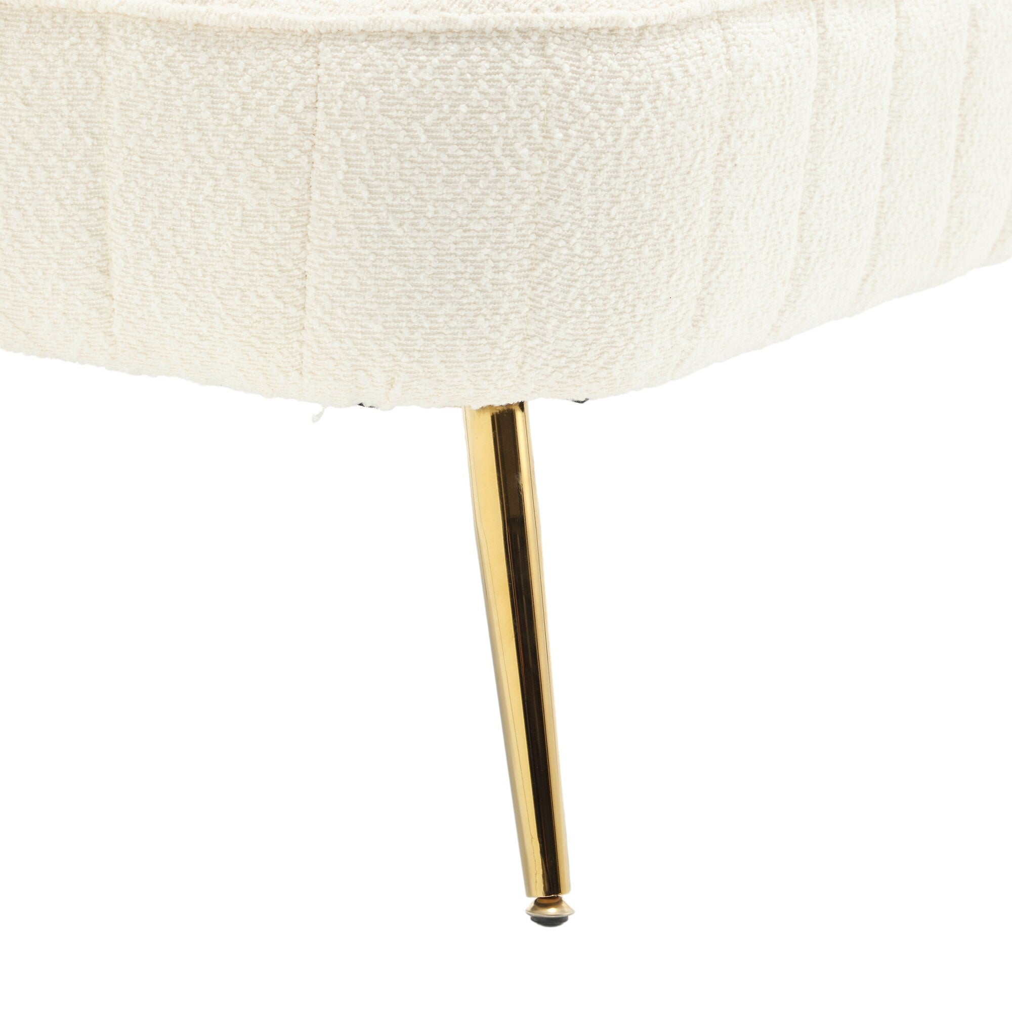 Canapé causeuse beige bouclé avec cadre en métal