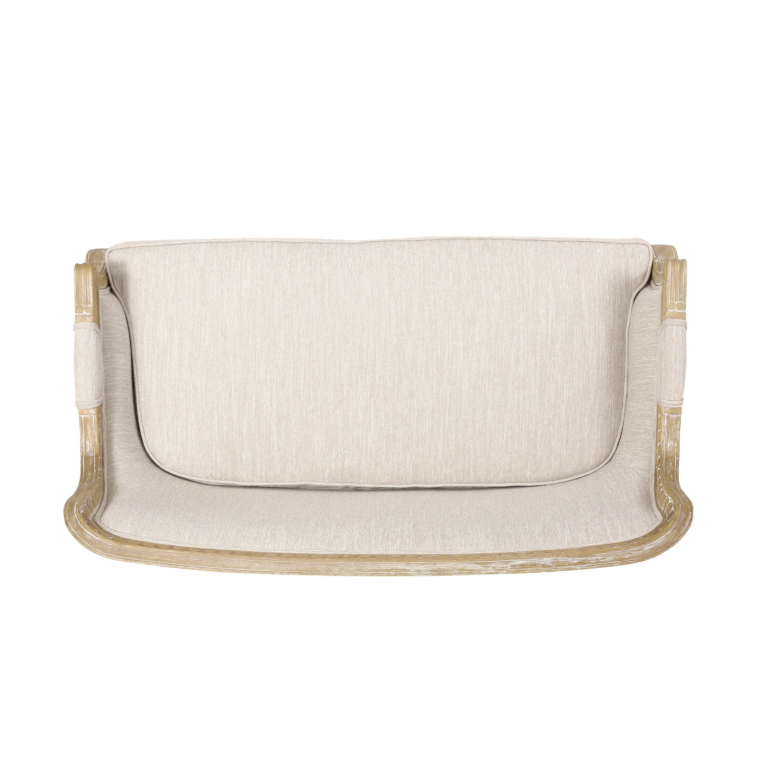 Canapé causeuse en bois beige marron 49,75 $ avec cadre en bois Rubbey et pieds en bois pour le salon