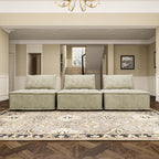 Ensemble de canapés modulaires 3 pièces en chenille beige