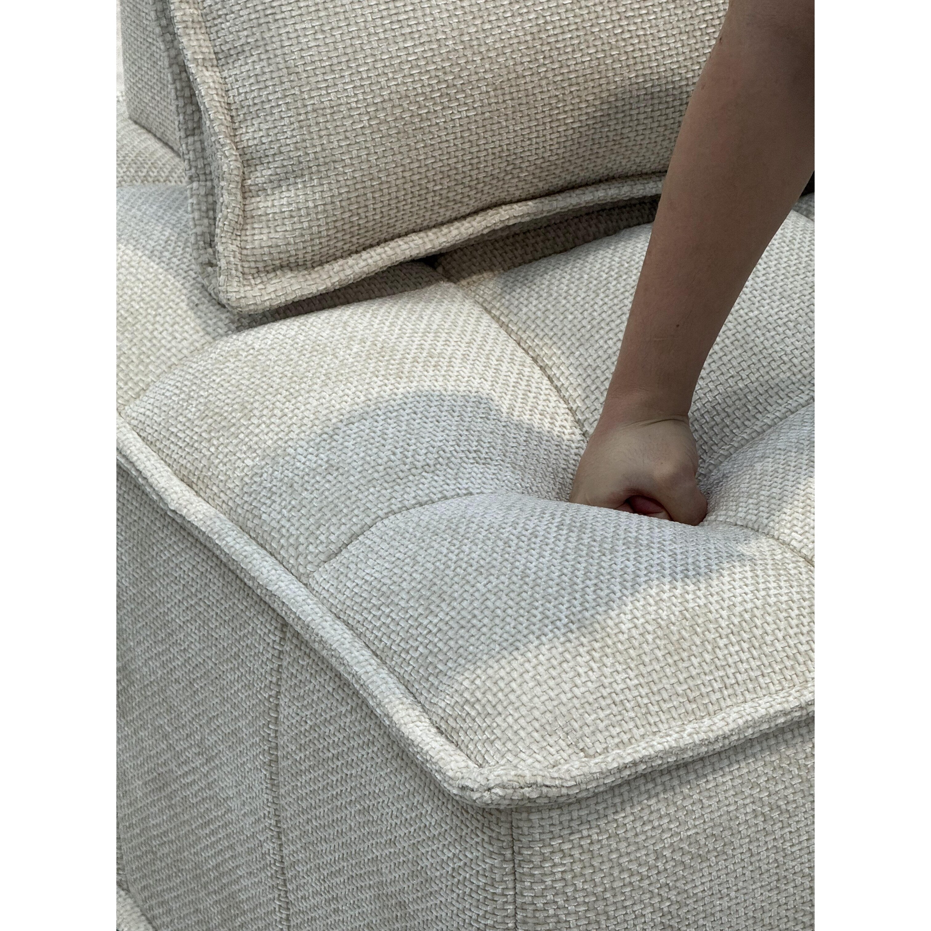 Ensemble de canapés modulaires 3 pièces en chenille beige