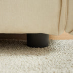 Canapé 3 places en chenille beige avec coussins supplémentaires