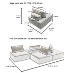 Ensemble de canapés modulaires 4 pièces en chenille beige