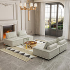 Ensemble de canapés modulaires 4 pièces en chenille beige