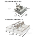 Ensemble de canapés modulaires 4 pièces en chenille beige