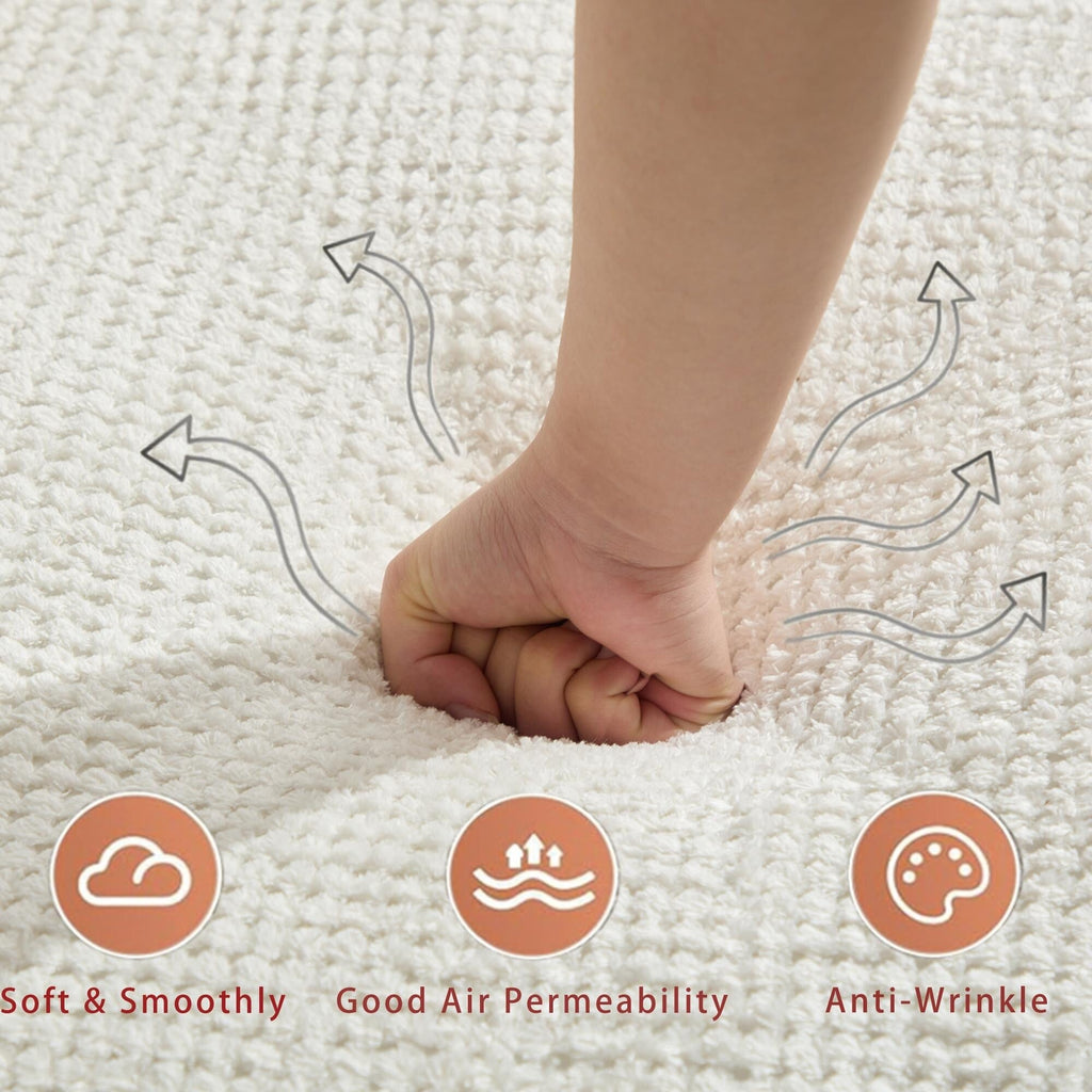 Canapé nuage en velours côtelé beige avec coussins