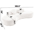 Canapé nuage en velours côtelé beige avec coussins