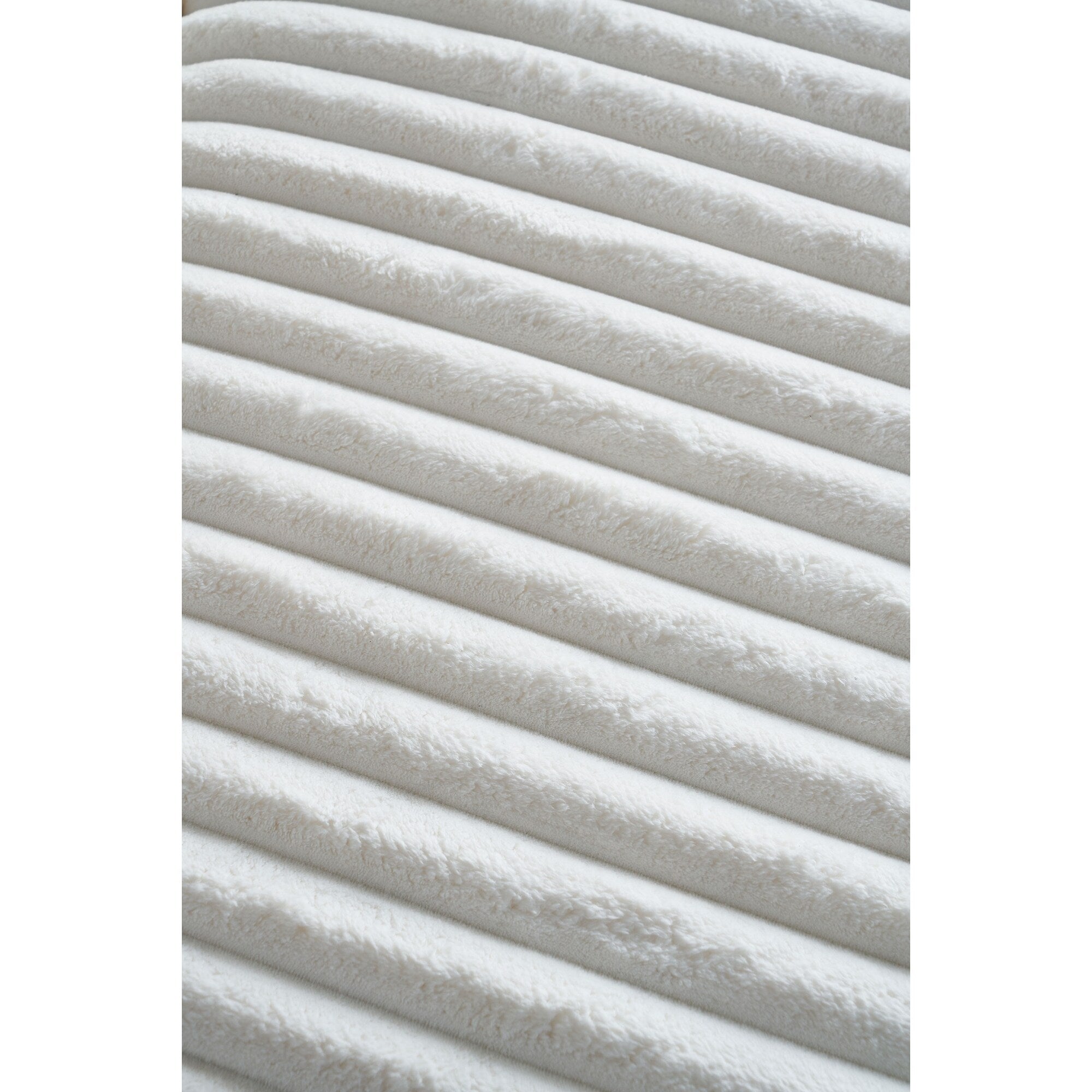 Canapé causeuse en velours côtelé beige avec pouf et haut-parleur Bluetooth