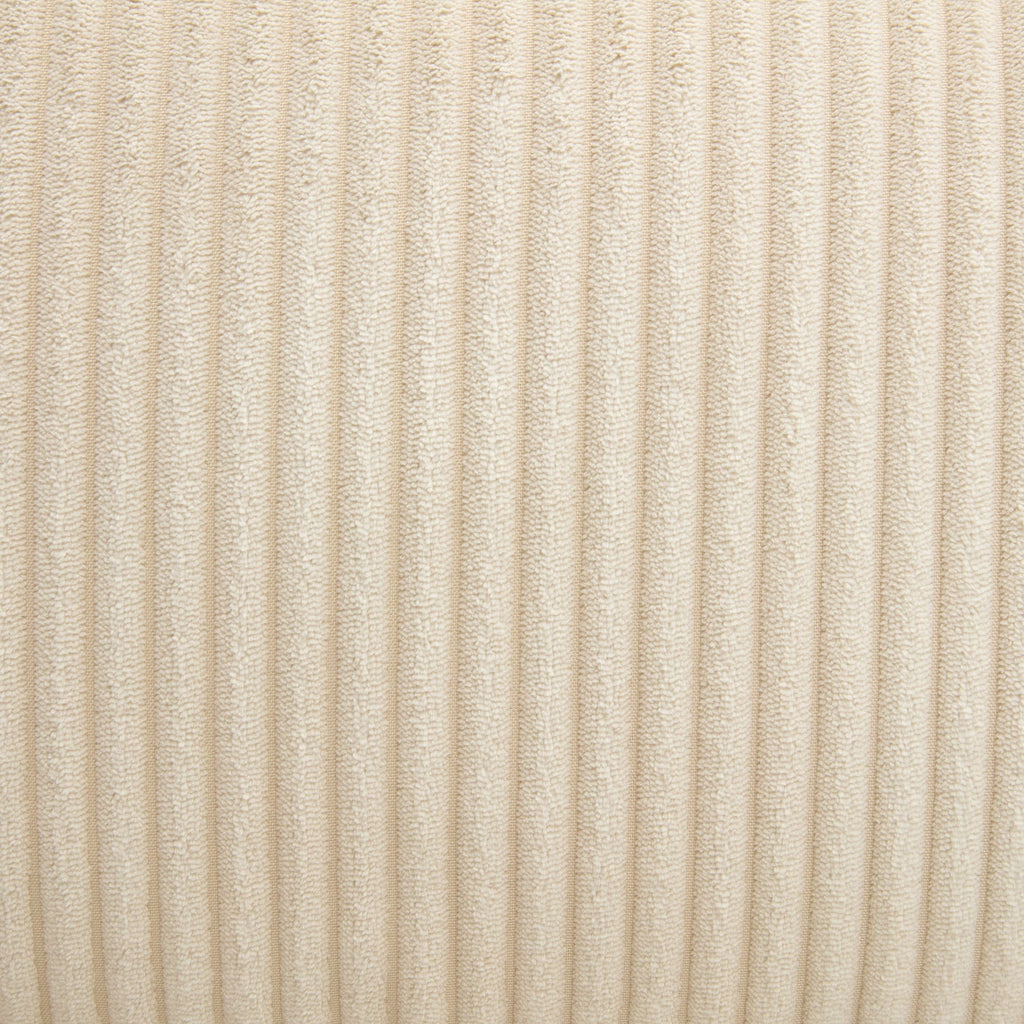 Canapé 3 places rembourré en velours côtelé beige avec coussins amovibles