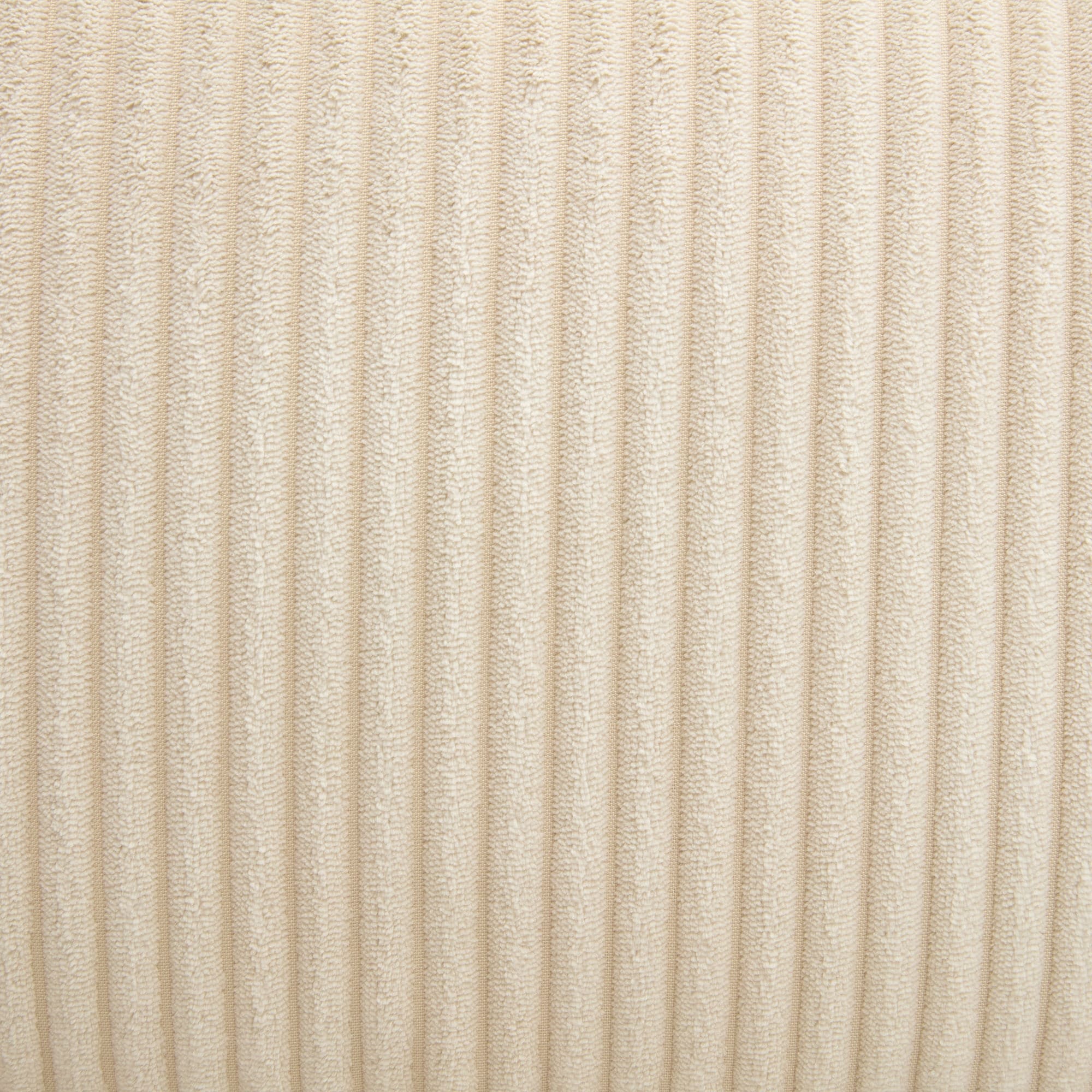 Canapé 3 places rembourré en velours côtelé beige avec coussins amovibles