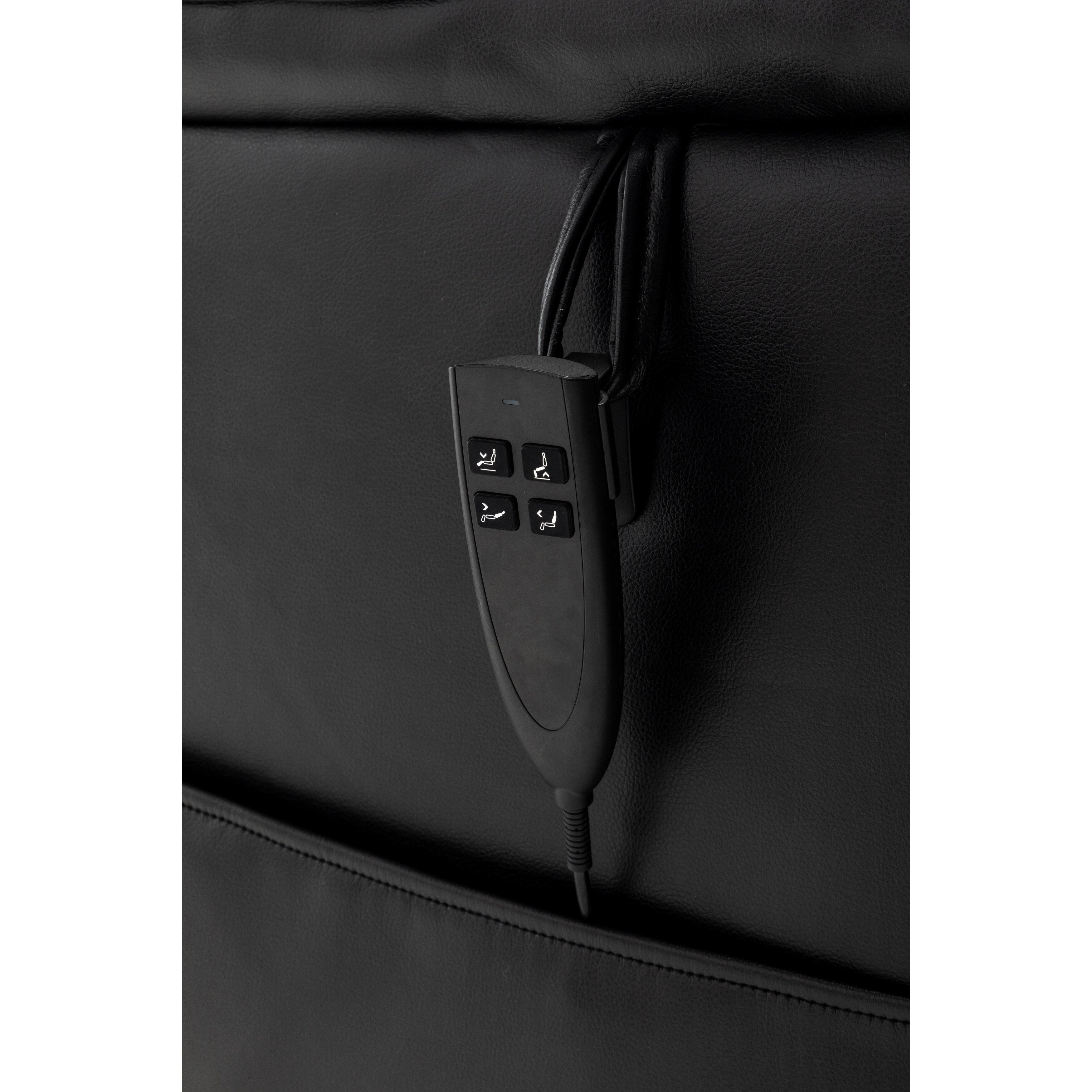 Fauteuil inclinable électrique beige pour personnes âgées, inclinable à 180°, moteur OKIN, assise large et poches latérales.