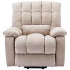 Fauteuil inclinable électrique beige avec chauffage, massage et poche latérale pour salon ou chambre