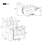 Fauteuil inclinable électrique beige avec chauffage, massage et poche de rangement pour salon/chambre