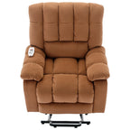 Fauteuil inclinable électrique beige avec chauffage, massage et poche de rangement pour salon/chambre