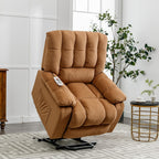 Fauteuil inclinable électrique beige avec chauffage, massage et poche de rangement pour salon/chambre