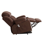 Fauteuil releveur électrique beige avec chauffage, massage, port USB, rangement latéral et télécommande