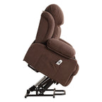 Fauteuil inclinable ergonomique beige avec massage chauffant, chargement USB, poches latérales et télécommande facile à utiliser
