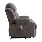 Fauteuil inclinable ergonomique beige avec massage chauffant, chargement USB, poches latérales et télécommande facile à utiliser