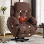 Fauteuil inclinable ergonomique beige avec chauffage, massage, chargement USB, poches latérales et télécommande