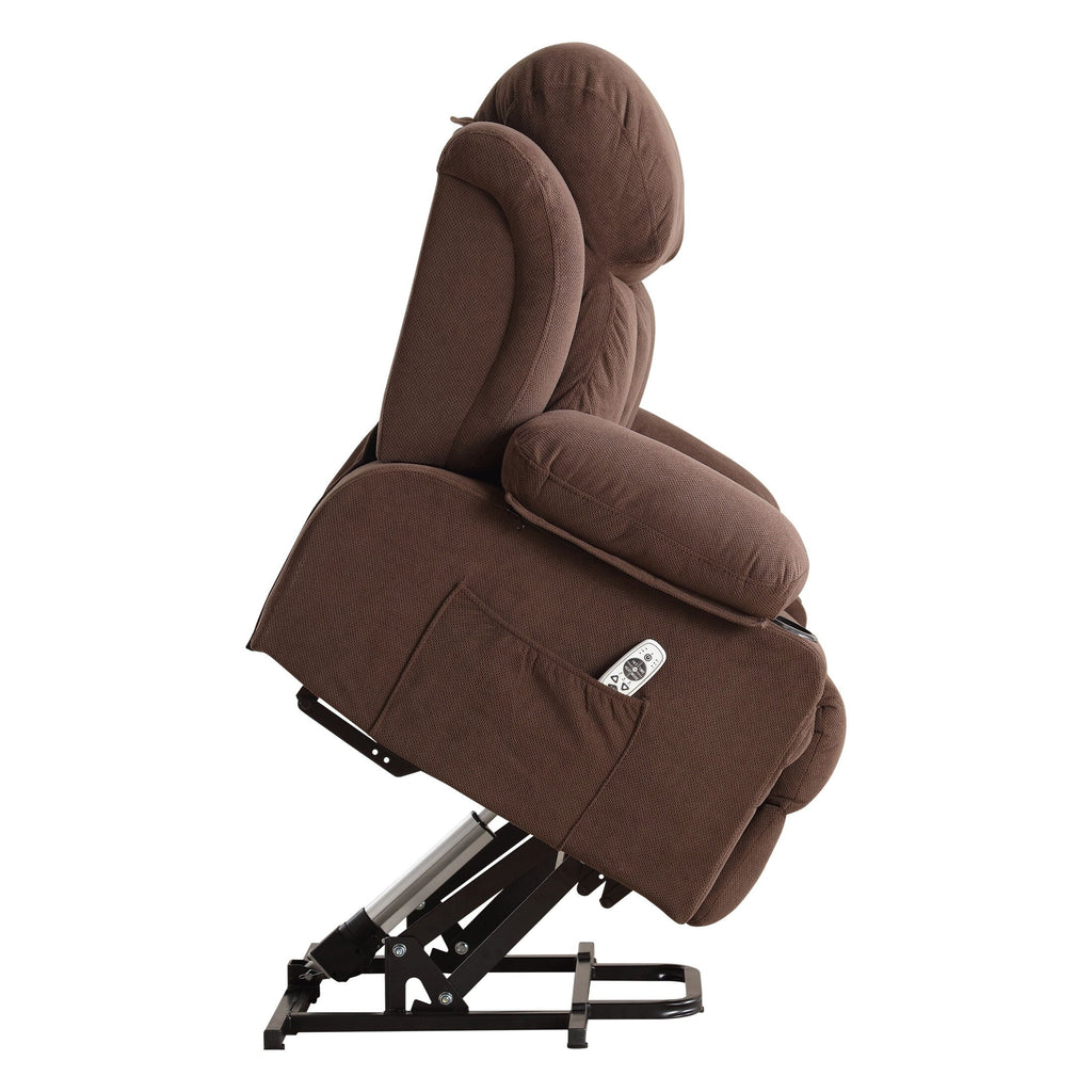 Fauteuil inclinable ergonomique beige avec chauffage, massage et ports USB