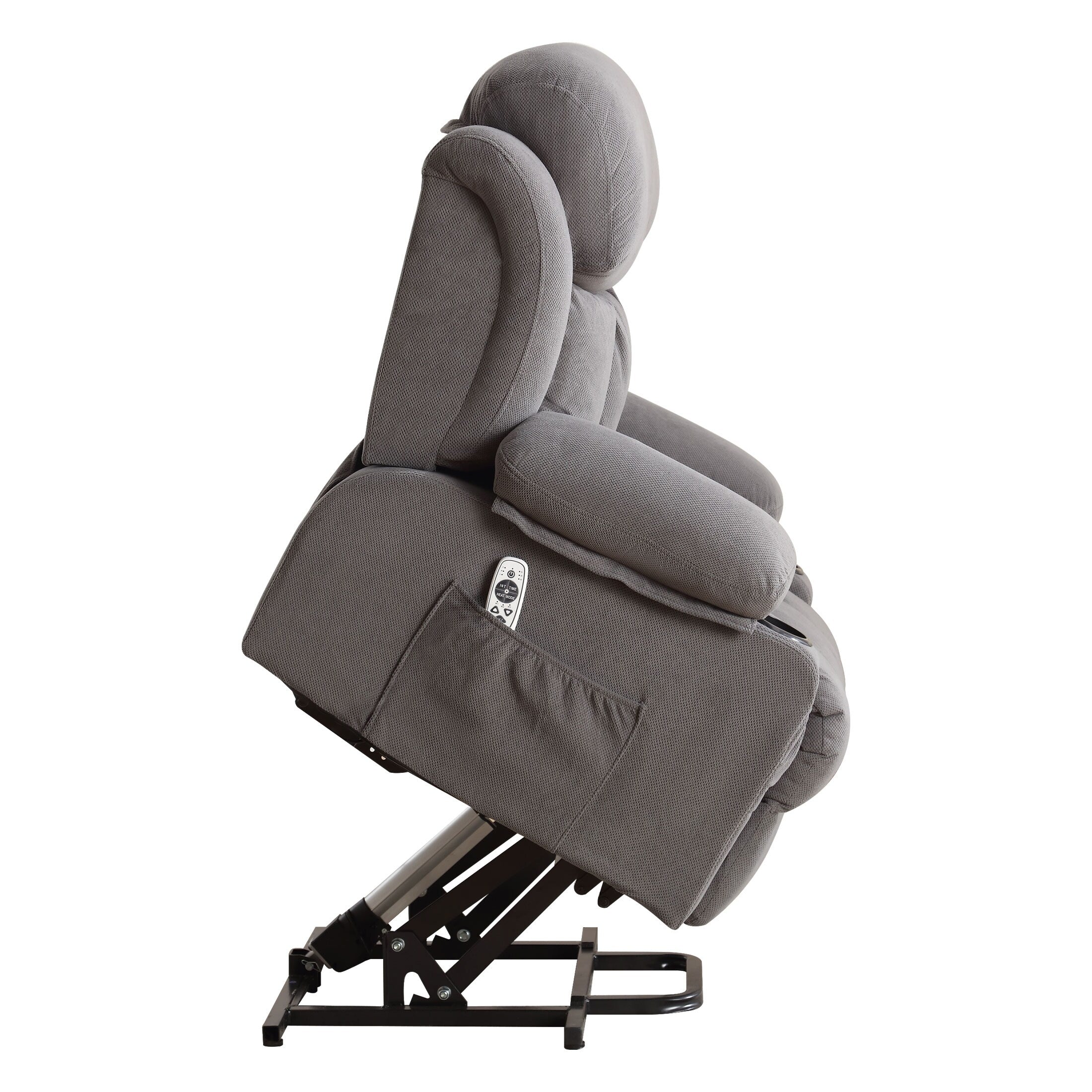 Fauteuil inclinable ergonomique beige avec chauffage, massage et ports USB