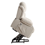 Fauteuil inclinable ergonomique beige avec chauffage, massage et ports USB