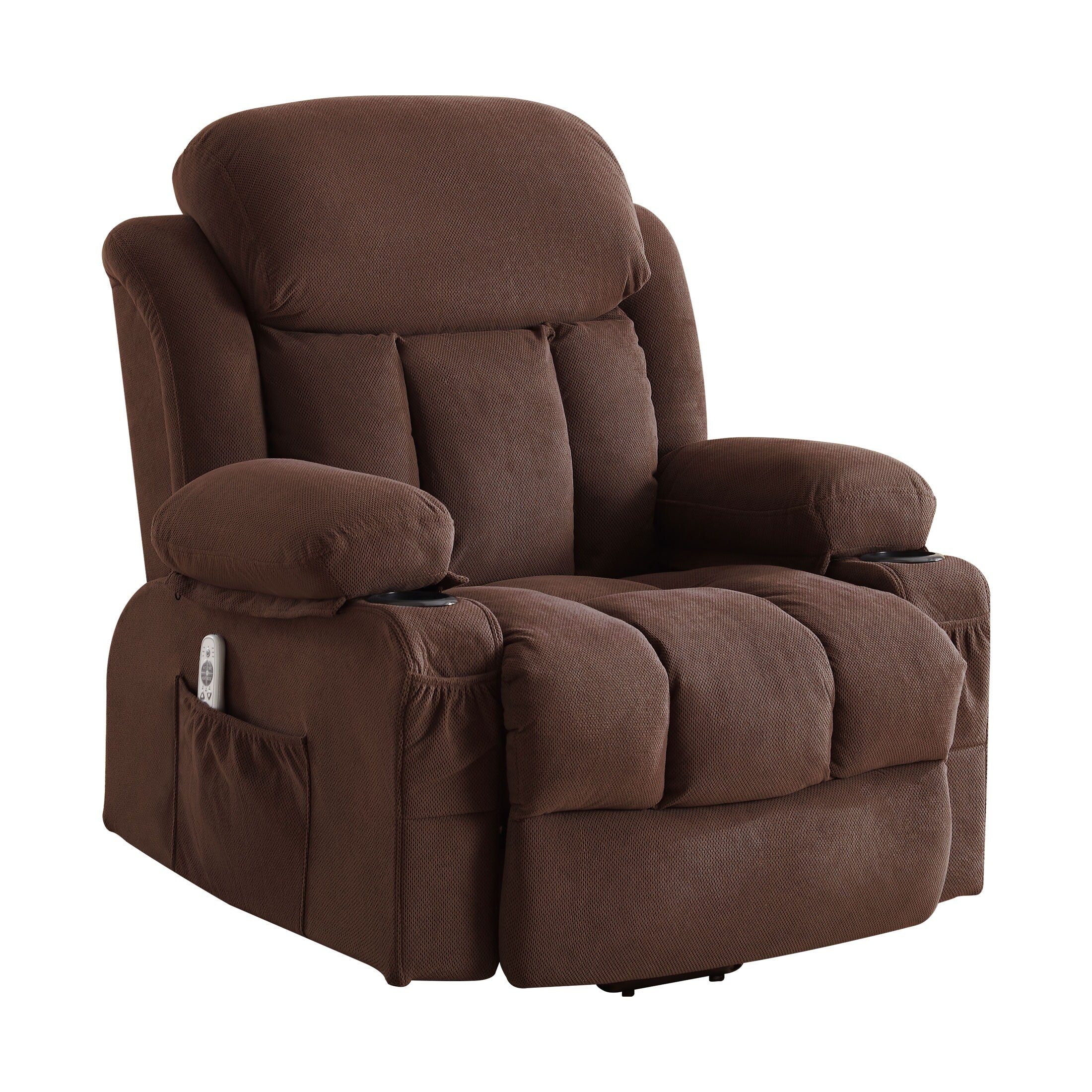 Fauteuil inclinable ergonomique beige avec chauffage, massage et ports USB