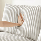 Canapé causeuse en tissu beige avec accoudoir de rangement et port USB