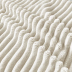 Canapé causeuse en tissu beige avec accoudoir de rangement et port USB