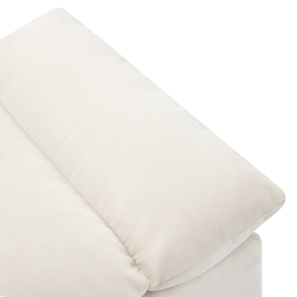 Grand canapé 3 places beige en polyester avec rangements