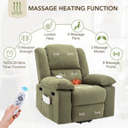 Fauteuil inclinable releveur beige pour personnes âgées avec massage, chauffage, inclinaison réglable, rangement latéral et plusieurs options de positionnement