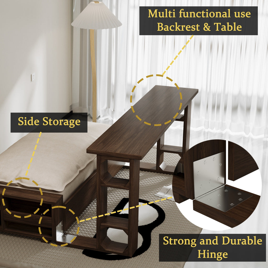 Canapé-lit convertible beige avec rangement